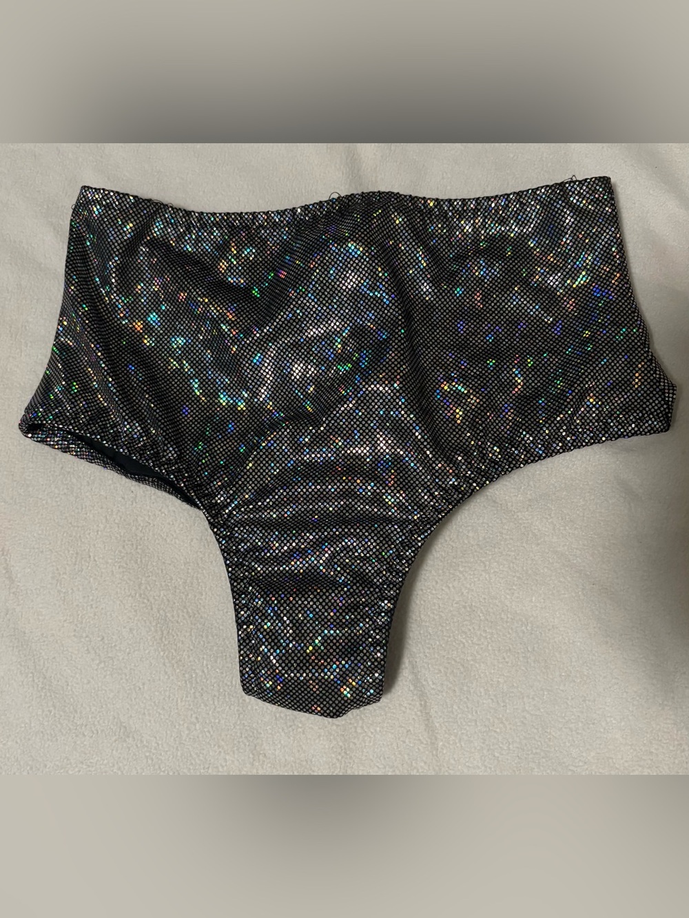 Holographic Black Shimmer Bikini Bottoms